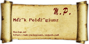 Mák Pelágiusz névjegykártya